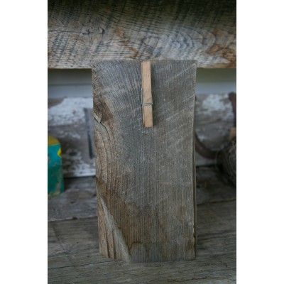 Desk top picture frame with easel and clothes pin clasp  